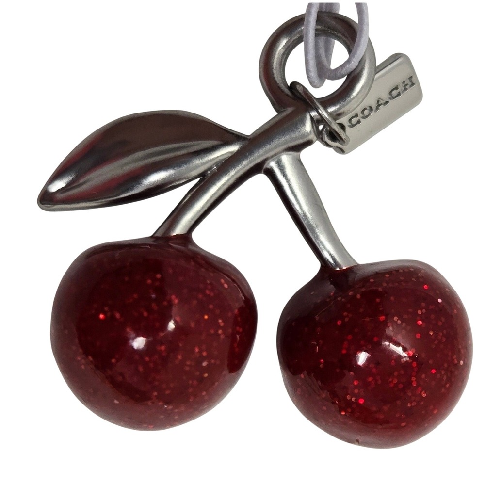 Coach DIY Cherry Charm Women OS Red Brass Gold Tone Shoe‎ Bag CCX77